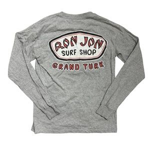Ron Jon Surf Shop Grand Turk Marled Gray Longsleeve Tee Men Unisex Small